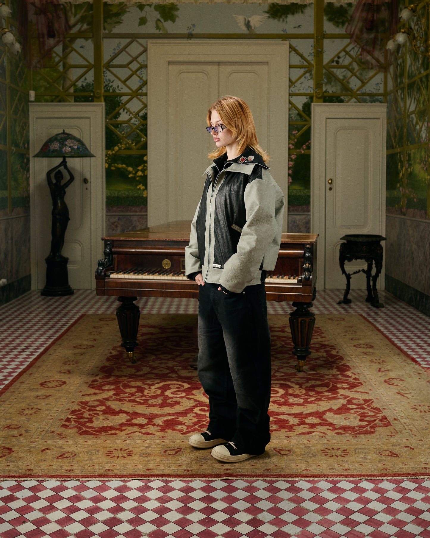 ITALIA82’ GRAY/BLACK LEATHER JACKET