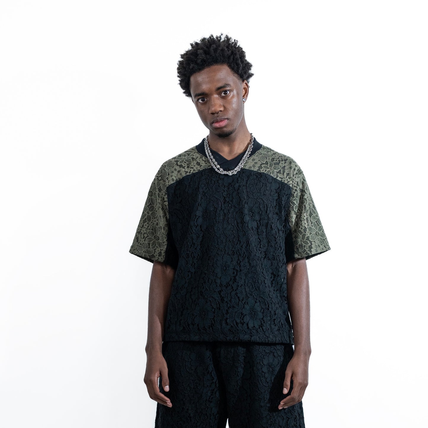 LD T-SHIRT LACE GREEN
