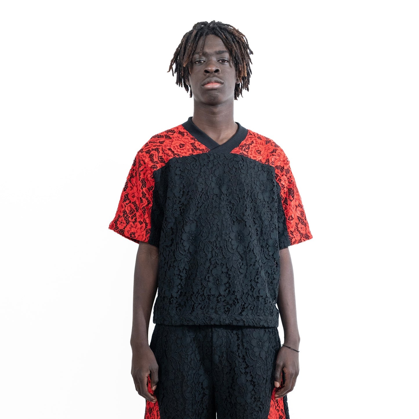 LD T-SHIRT LACE RED