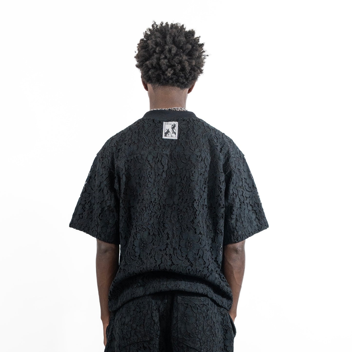 LD T-SHIRT LACE BLACK