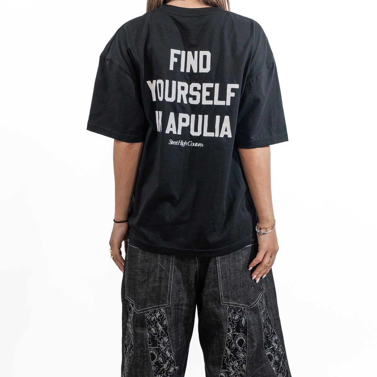 Find Yourself in Apulia T-shirt LD Black