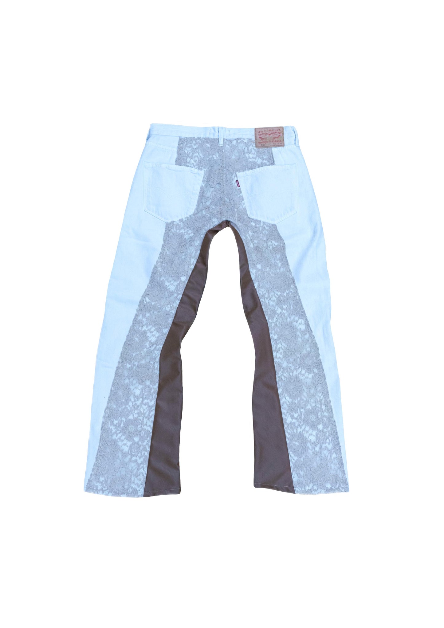 LD x HANDMADE WHITE PANT BEIGE LACE