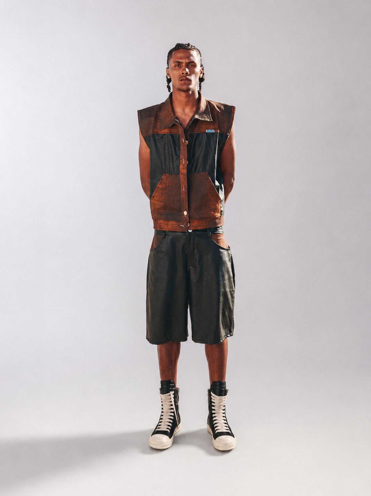 Croc Leather Shorts