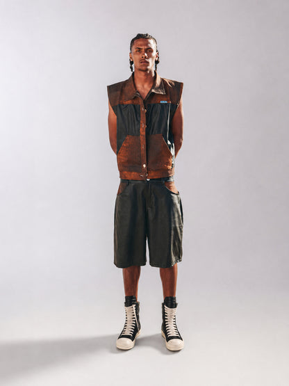 Croc Leather Shorts