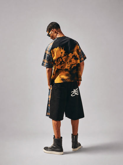 SHC Black Plaid Shorts