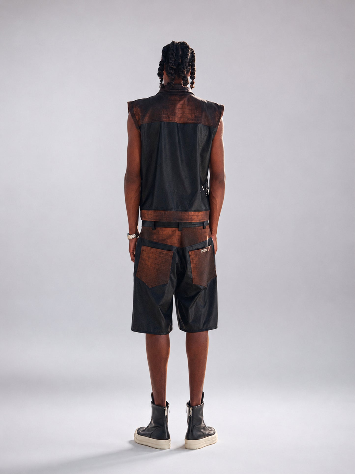 Croc Leather Shorts