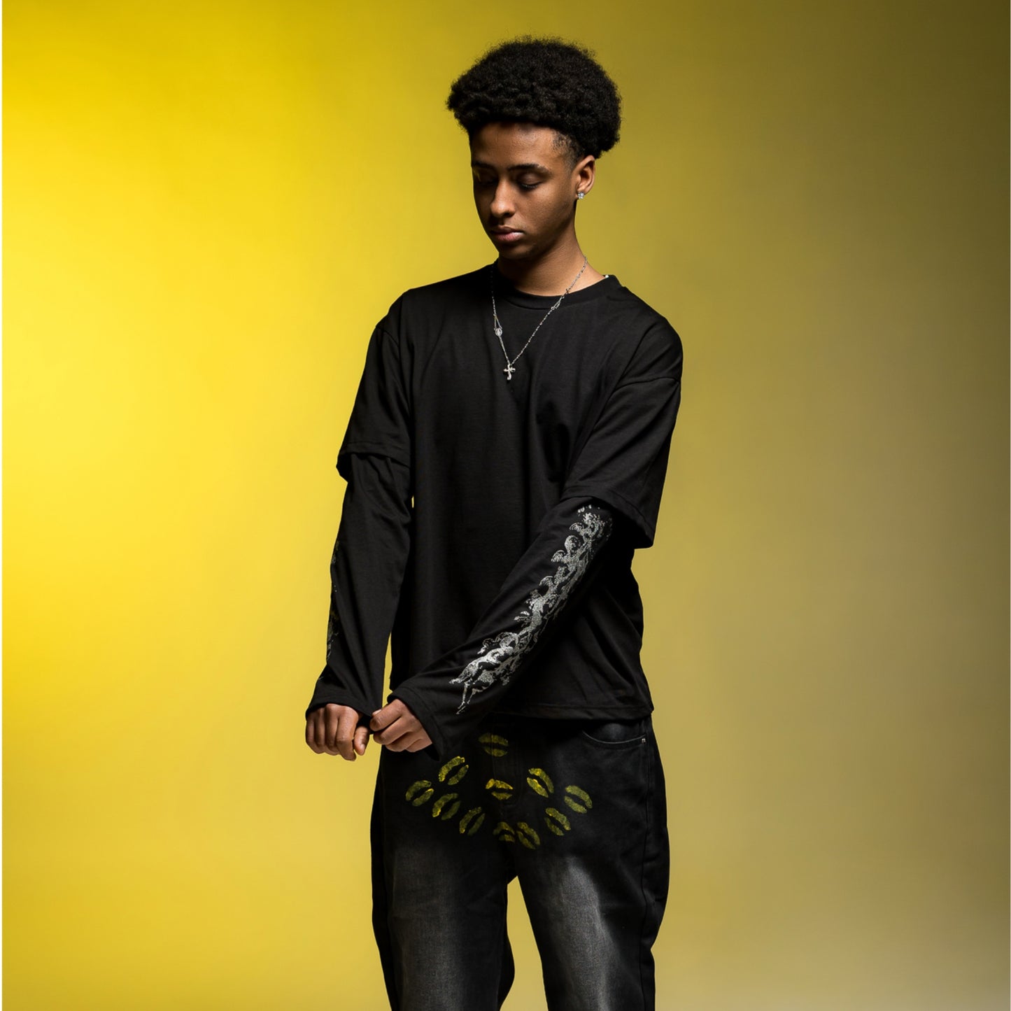 LD X LONGSLEEVE V2 BLACK (GLITTER PRINT)