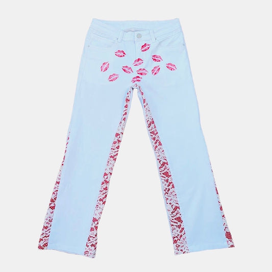 TAKE OFF LIPSTICK | JEANS WHITE & RED