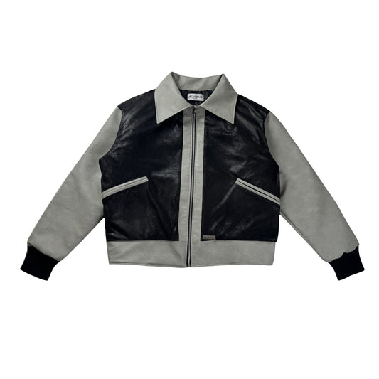ITALIA82’ GRAY/BLACK LEATHER JACKET