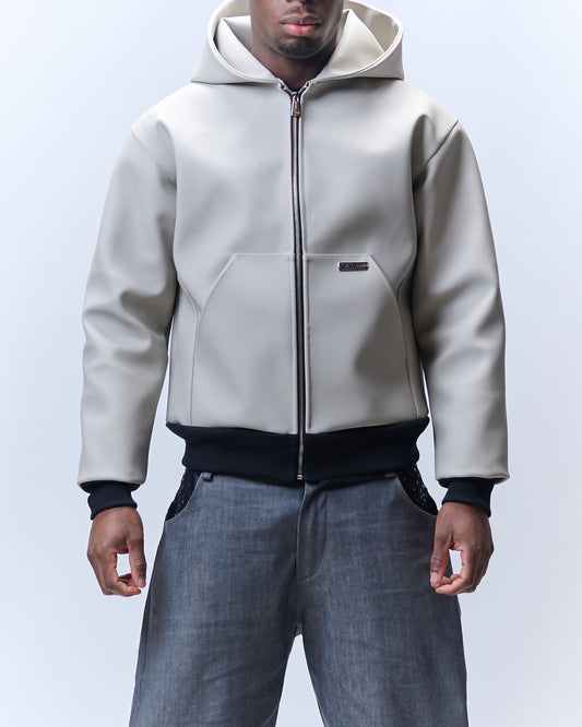 LD x GREY LEATHER JACKET