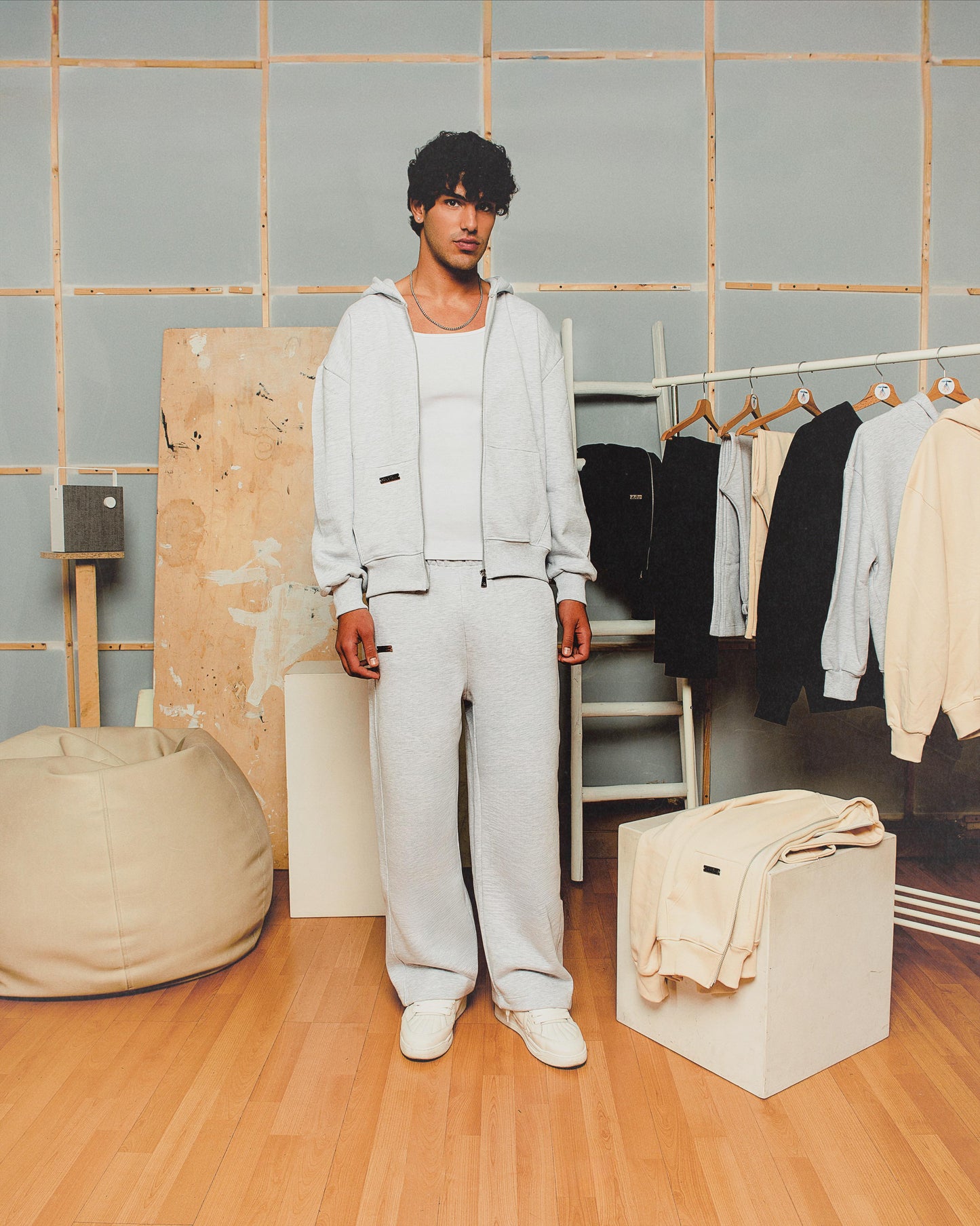 LD x HOODIE  ZIP GREY LD