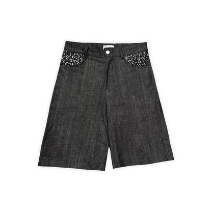 LD DENIM SHORTS SILVER