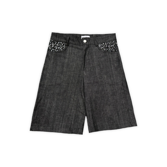 LD DENIM SHORTS SILVER