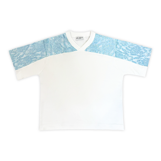 LD T-SHIRT LACE SKY BLUE