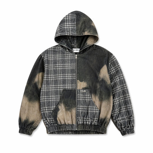 SPLIT CAMO CHECK JACKET - flat lay