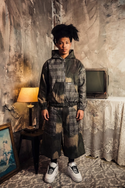 SPLIT CAMO CHECK JACKET - editoriale uomo