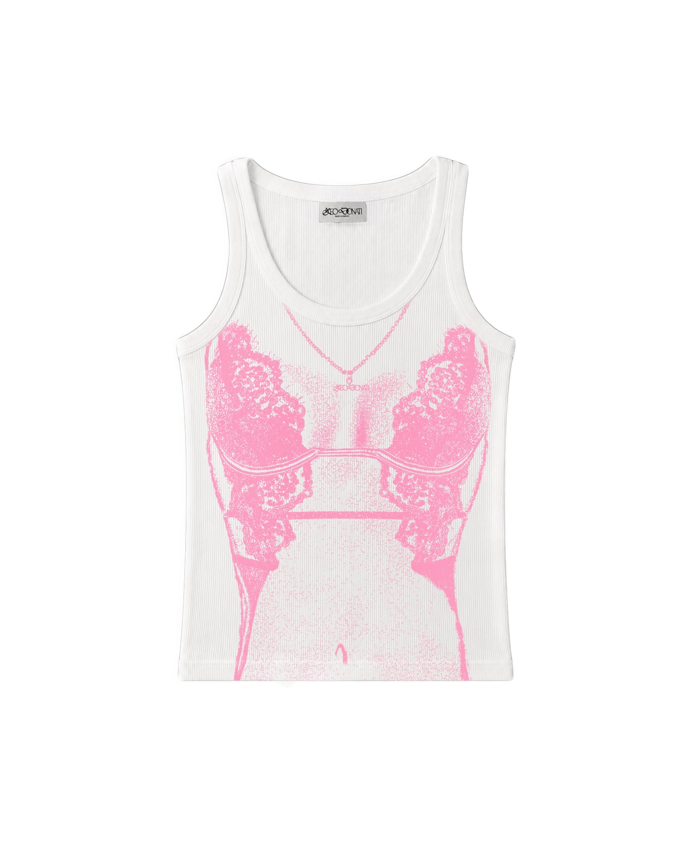 Lace Corset Tank - Bianco / Rosa