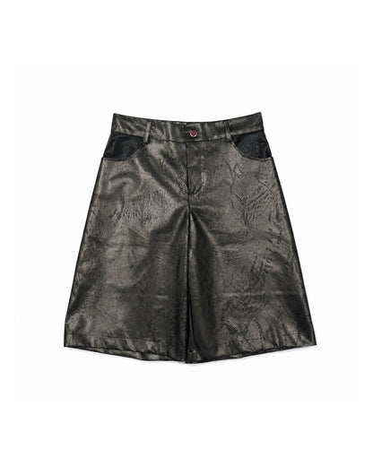 Silver Denim Shorts