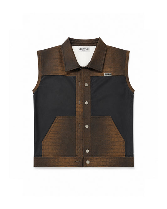 Croc Leather Vest