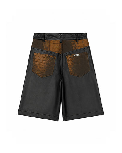 Croc Leather Shorts
