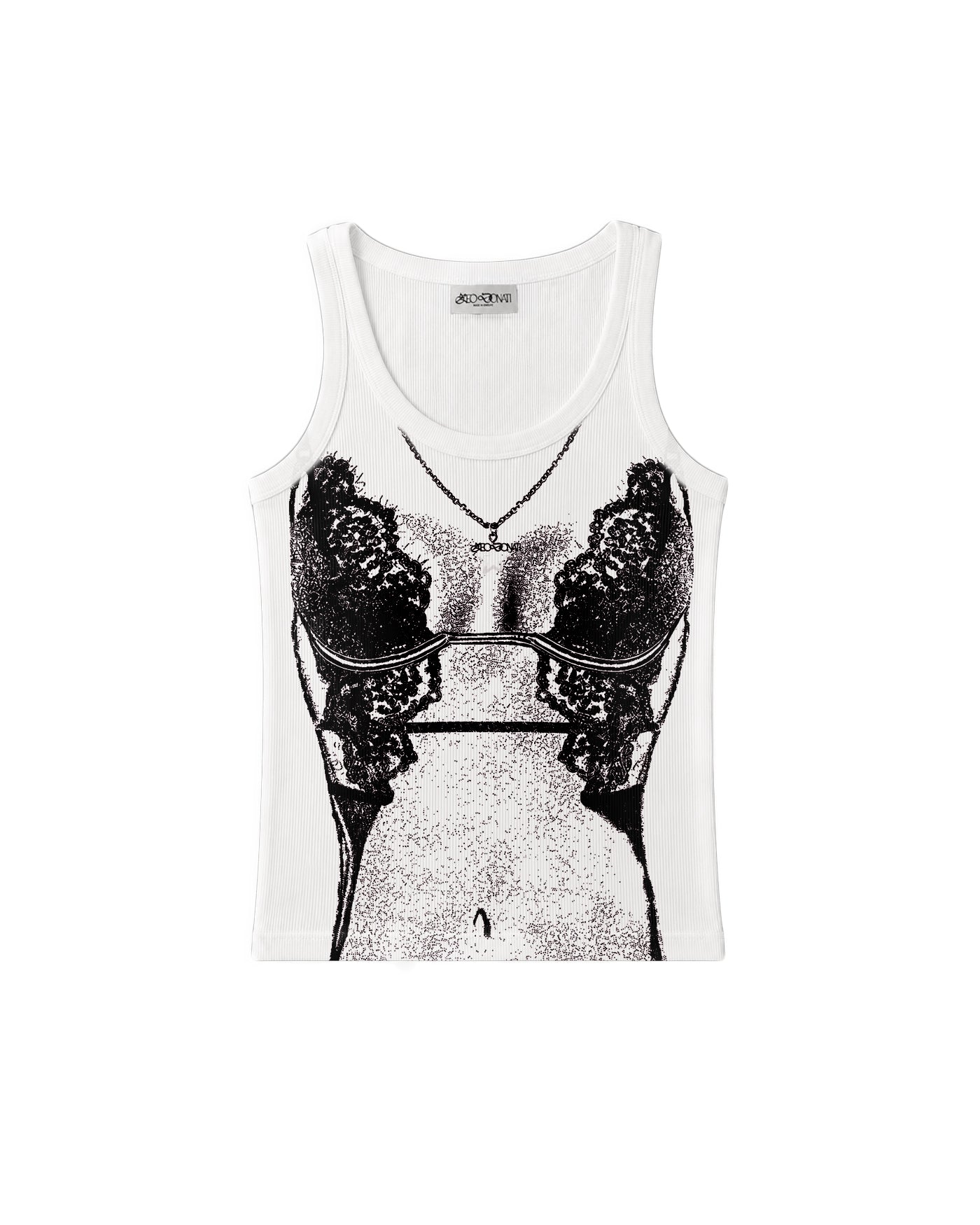 Lace Corset Tank - Bianco / Nero