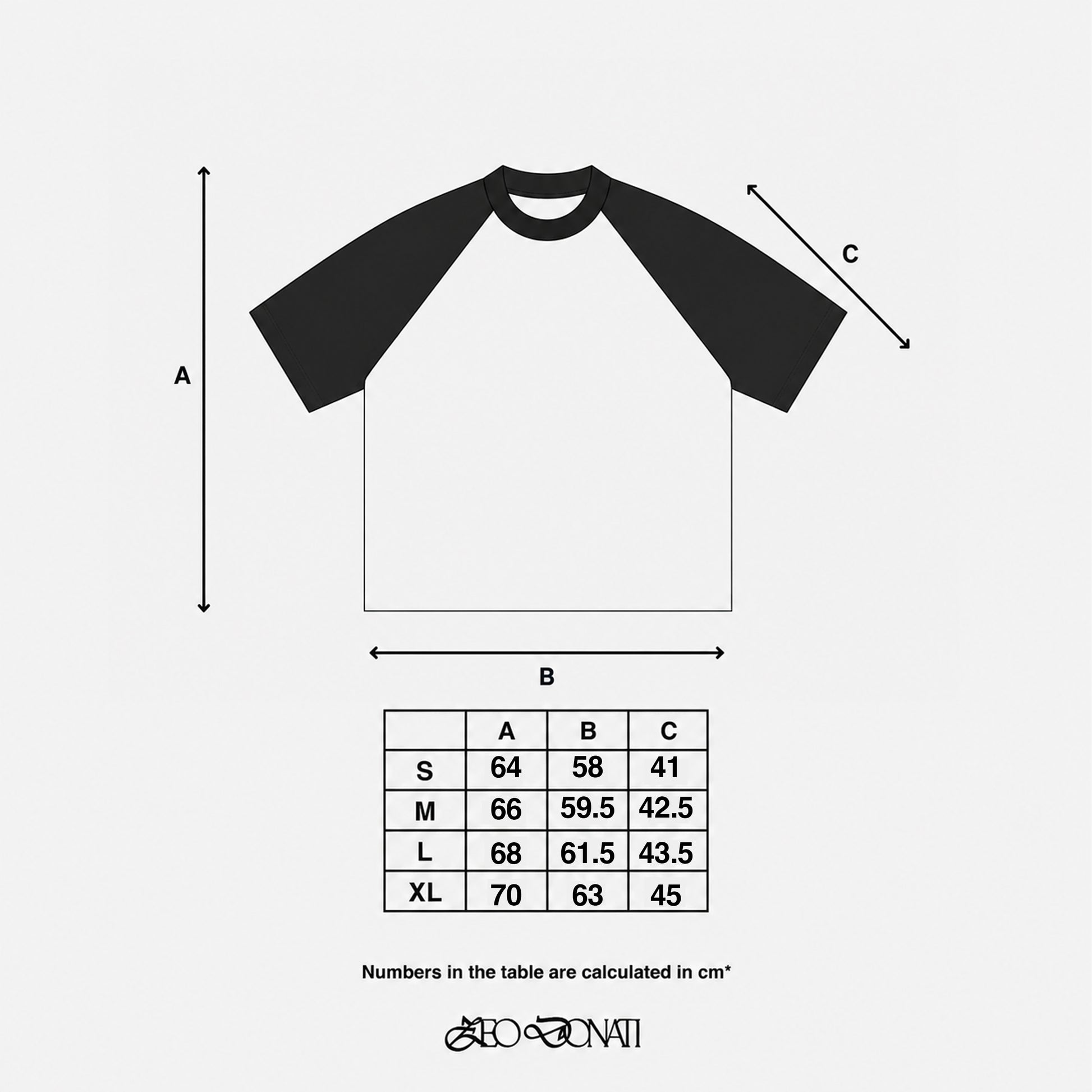SHC Raglan Tee - Guida taglie